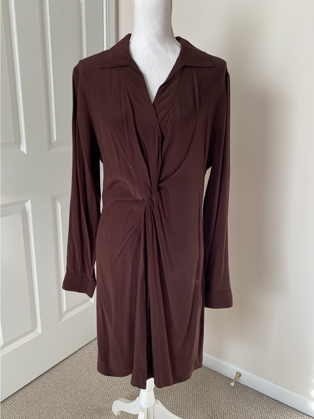 NWOT LOFT - Women's Twist-Front Long Sleeve Dress (8)